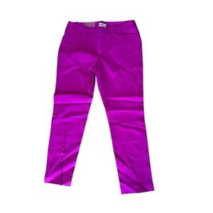 Merona Ankle Pant Women's Size 10 Fuschia Straight Leg High Rise Cotton Stretch